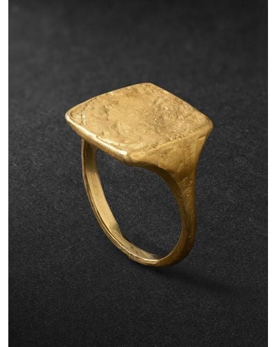 Elhanati Tokyo Gold Signet Ring - Metallic