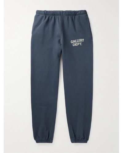 GALLERY DEPT. Schmal zulaufende Jogginghose aus Baumwoll-Jersey mit Logoprint - Blau