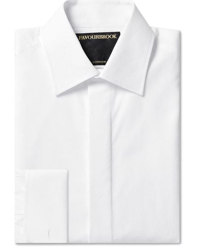 Favourbrook Bib-front Cotton-poplin Tuxedo Shirt - White