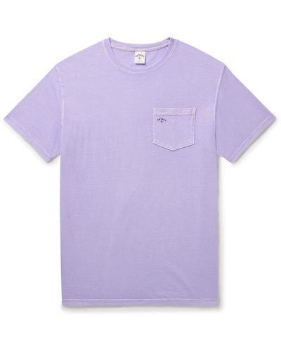 Noah Core Logo-print Cotton-blend Jersey T-shirt - Purple