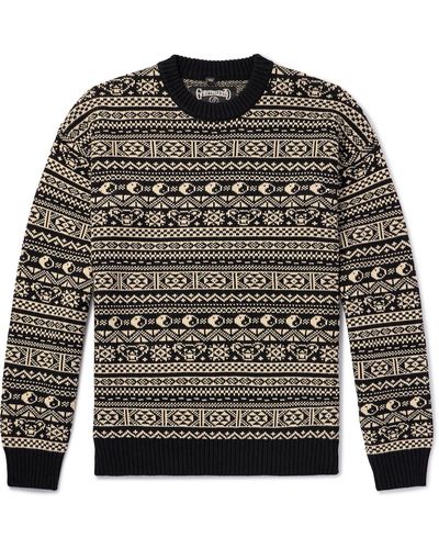 Schott Nyc Grateful Dead Intarsia Cotton Sweater - Black
