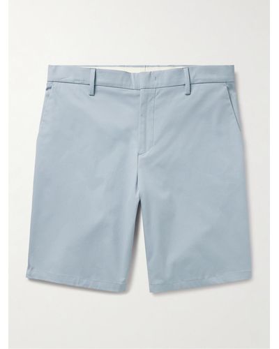 Paul Smith Straight-leg Organic Cotton-blend Twill Shorts - Blue
