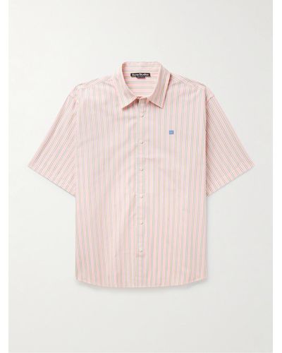 Acne Studios Sarlie Striped Cotton-poplin Shirt - Pink