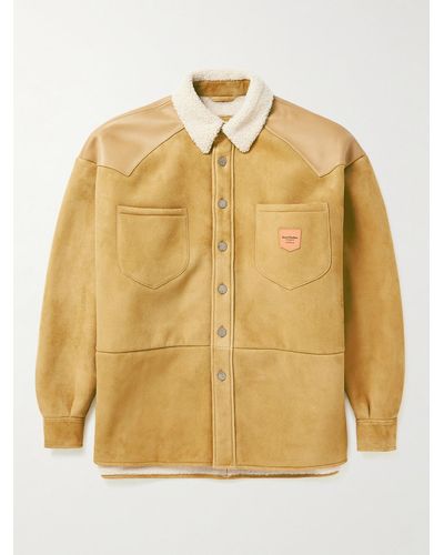 Acne Studios Lurt Shearling-trimmed Suede Jacket - Natural