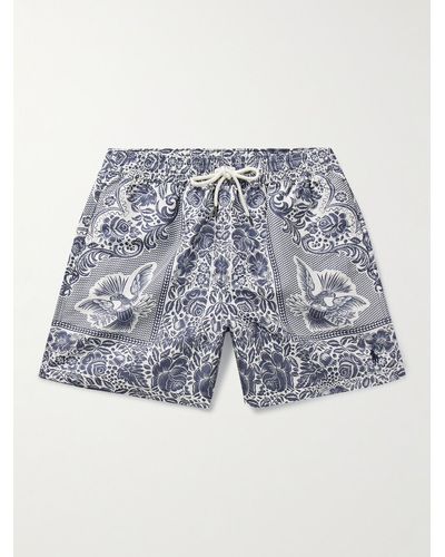Polo Ralph Lauren Shorts da mare corti a gamba dritta stampati Traveler - Blu