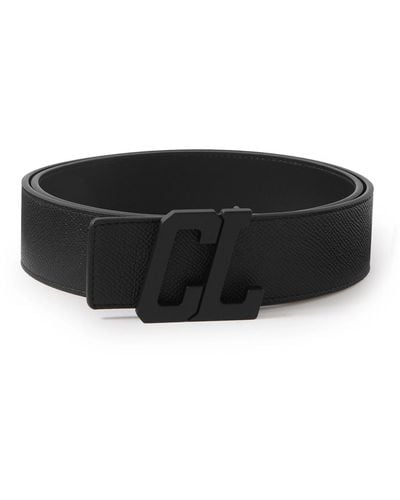 Christian Louboutin Happy Rui 4.5cm Full-grain Leather Belt - Black