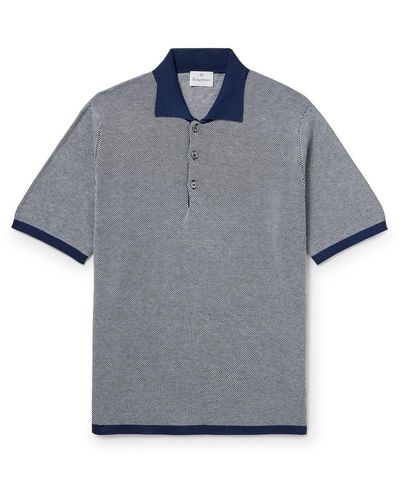Kingsman Birdseye Cotton Polo Shirt - Blue