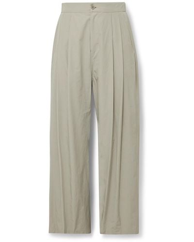 Amomento Wide-leg Pleated Shell Pants - White