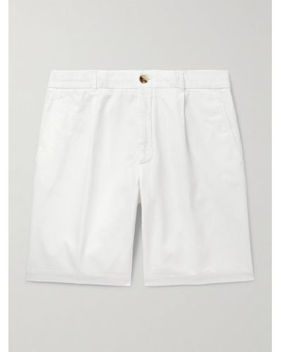 Brunello Cucinelli Gerade geschnittene Shorts aus Baumwoll-Twill - Weiß