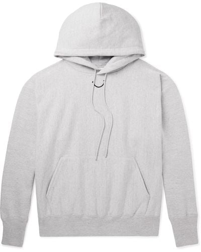 READYMADE Logo-print Embroidered Cotton-blend Jersey Hoodie - Gray