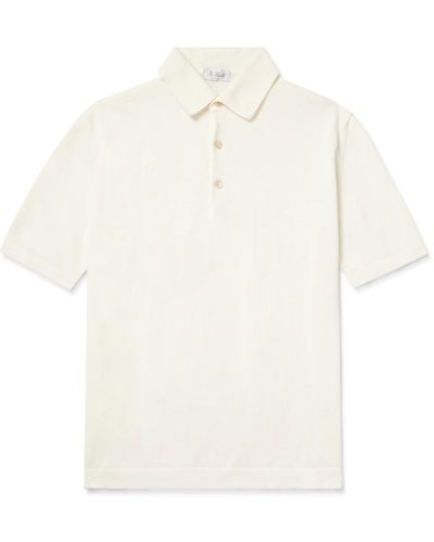 De Petrillo Cotton Polo Shirt - White