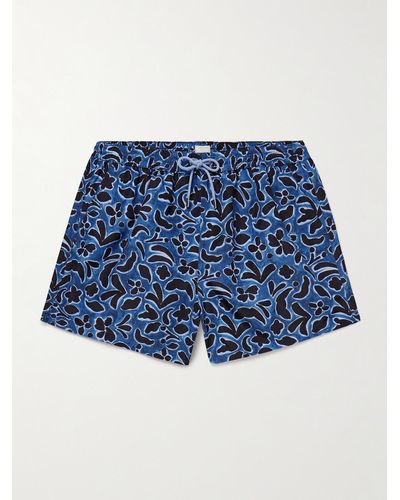 Paul Smith Slim-fit Short-length Printed Recycled Swim Shorts - Blue