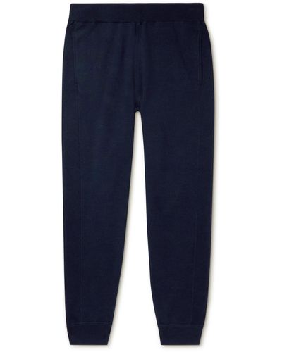 Gabriela Hearst Rod Tapered Wool-blend Jersey Sweatpants - Blue
