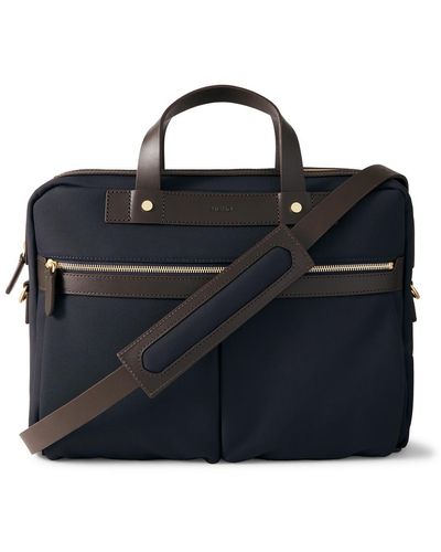Mismo M/s Office Leather-trimmed Recycled-shell Briefcase - Black