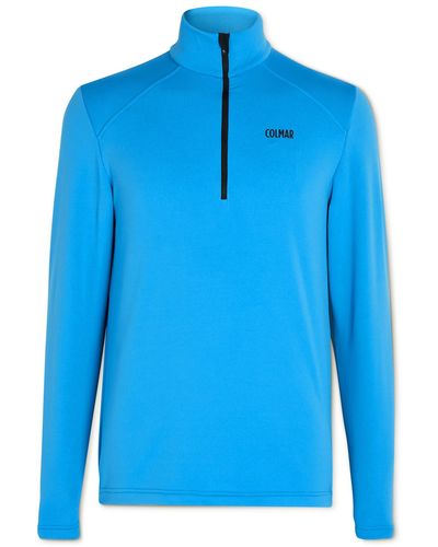 Colmar Logo-print Thermal Tech-jersey Half-zip Ski Mid-layer - Blue