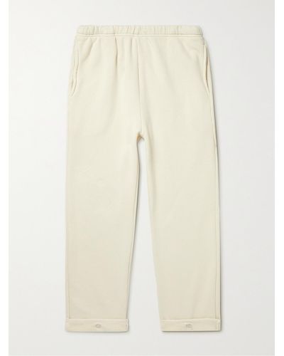 Les Tien Straight-leg Garment-dyed Cotton-jersey Sweatpants - Natural