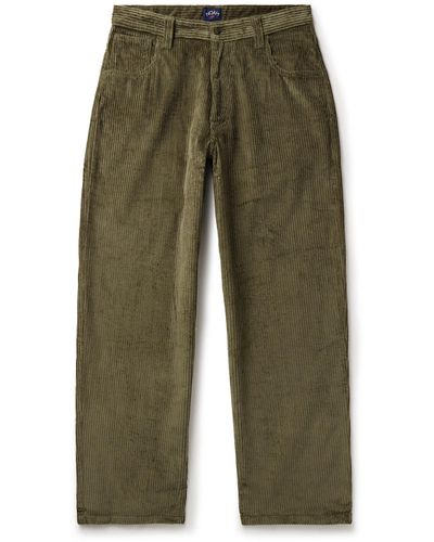 Noah Straight-leg Cotton-corduroy Pants - Green