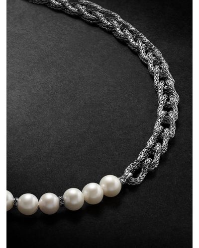 John Hardy Asli Classic Chain Sterling Silver Pearl Necklace - Schwarz