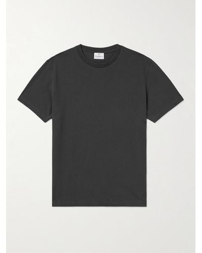 Kingsman T-Shirt aus Pima-Baumwoll-Jersey mit Logostickerei - Schwarz