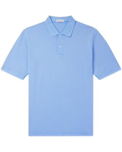 Peter Millar Sunrise Garment-dyed Cotton-piqué Polo Shirt - Blue