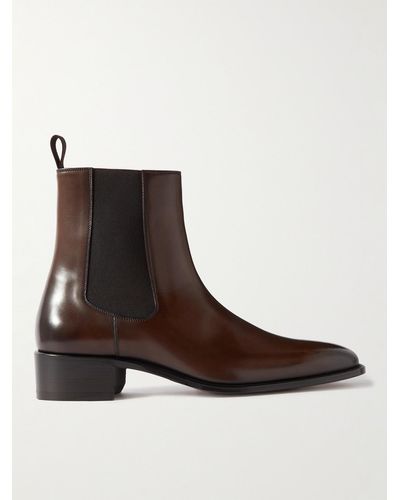 Tom Ford Alec Patent-leather Chelsea Boots - Brown