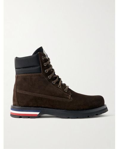 Moncler Vancouver Shell-trimmed Suede Hiking Boots - Black