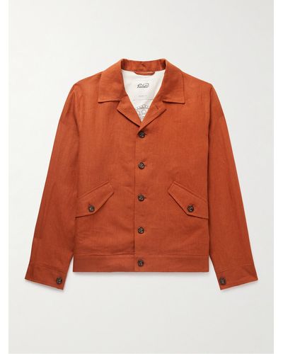 Valstar Convertible-collar Linen Jacket - Orange