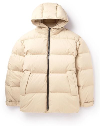 Dries Van Noten Padded Quilted Cotton-shell Hooded Jacket - Natural
