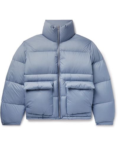 AURALEE Quilted Nylon-ripstop Down Jacket - Blue