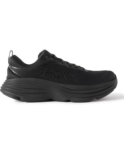 Hoka One One Bondi 8 Rubber-trimmed Mesh Running Sneakers - Black