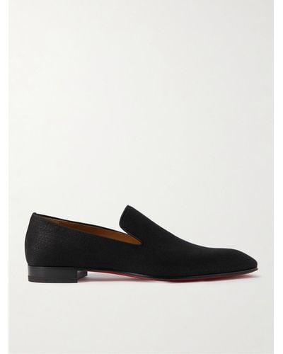 Christian Louboutin Dandelion Grosgrain-trimmed Wool Loafers - Black