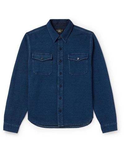 RRL Theo Cotton-blend Jacquard Overshirt - Blue