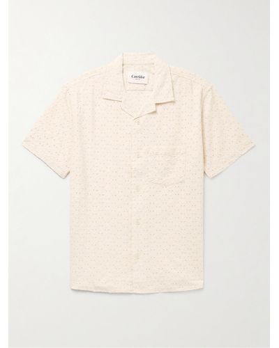 Corridor NYC Camp-collar Broderie Anglaise Cotton Shirt - Natural