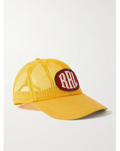 RRL Logo-appliquéd Mesh And Cotton-twill Trucker Cap - Yellow
