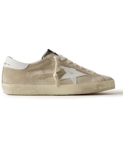 Golden Goose Super-star Distressed Leather-trimmed Suede Sneakers - Brown