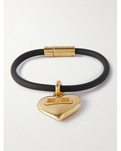 Balenciaga Gold-tone And Rubber Bracelet - Metallic