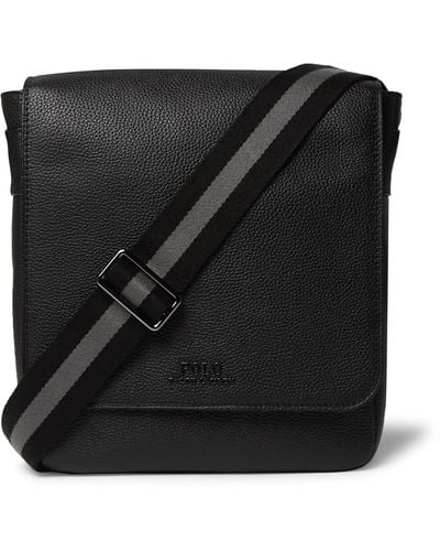 Polo Ralph Lauren Pebble-grain Leather Messenger Bag - Black