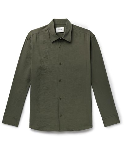 NN07 Freddy 5971 Crinkled Modal-blend Shirt - Green