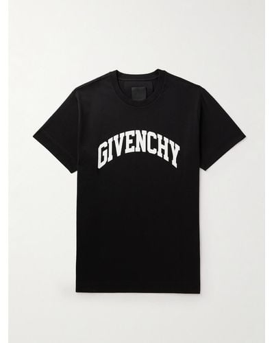Givenchy College T-Shirt aus Baumwoll-Jersey mit Logoprint - Schwarz