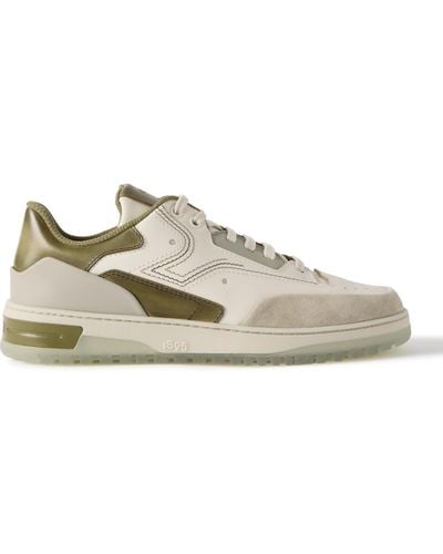 Berluti Playoff Suede-trimmed Leather Sneakers - Natural