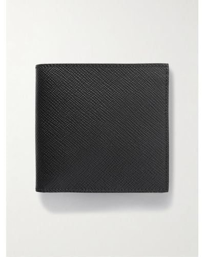 Smythson Panama Cross-grain Leather Billfold Wallet - Black