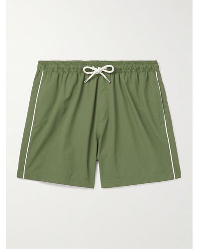 MR P. Straight-leg Mid-length Swim Shorts - Green
