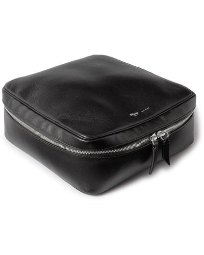 Metier Small Full-grain Leather Clothing Pouch - Black