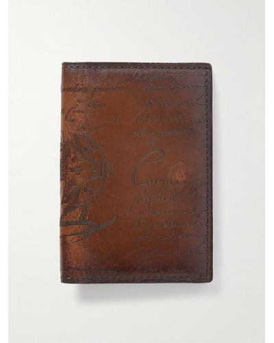 Berluti Jagua Neo Scritto Venezia Leather Bifold Cardholder - Brown