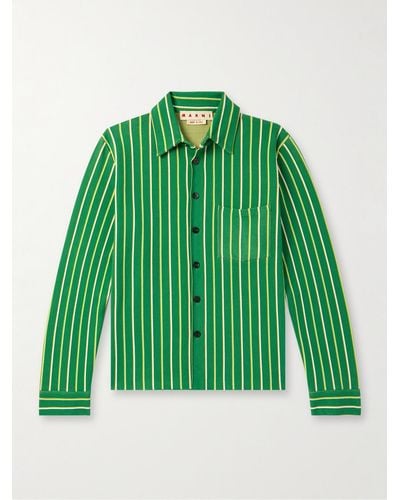 Marni Gestreiftes Hemd aus Webstoff - Grün