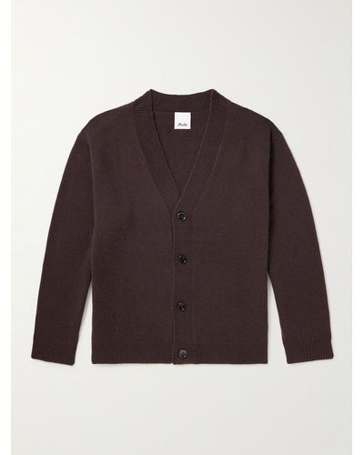 Allude Virgin Wool And Cashmere-blend Cardigan - Brown