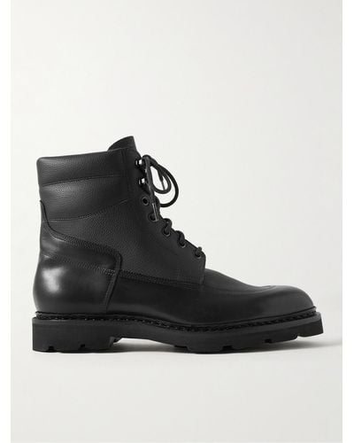 John Lobb Weekend Panelled Leather Boots - Black