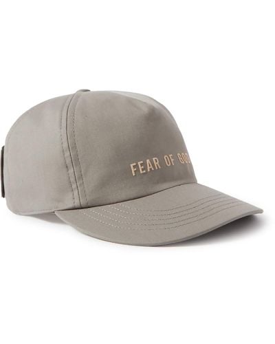 Fear Of God Eternal Logo-flocked Cotton Baseball Cap - Gray