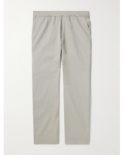 Barena Torsador Straight-leg Cotton-blend Drill Trousers - Grey
