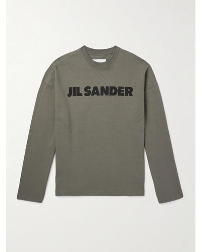 Jil Sander Logo-print Cotton-jersey T-shirt - Grey